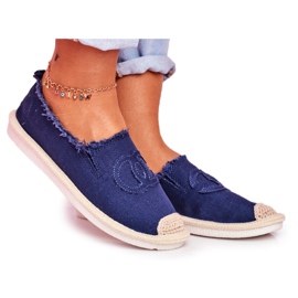 SEA Kvinnors Espadrilles Navy Blue Flaure marinblå