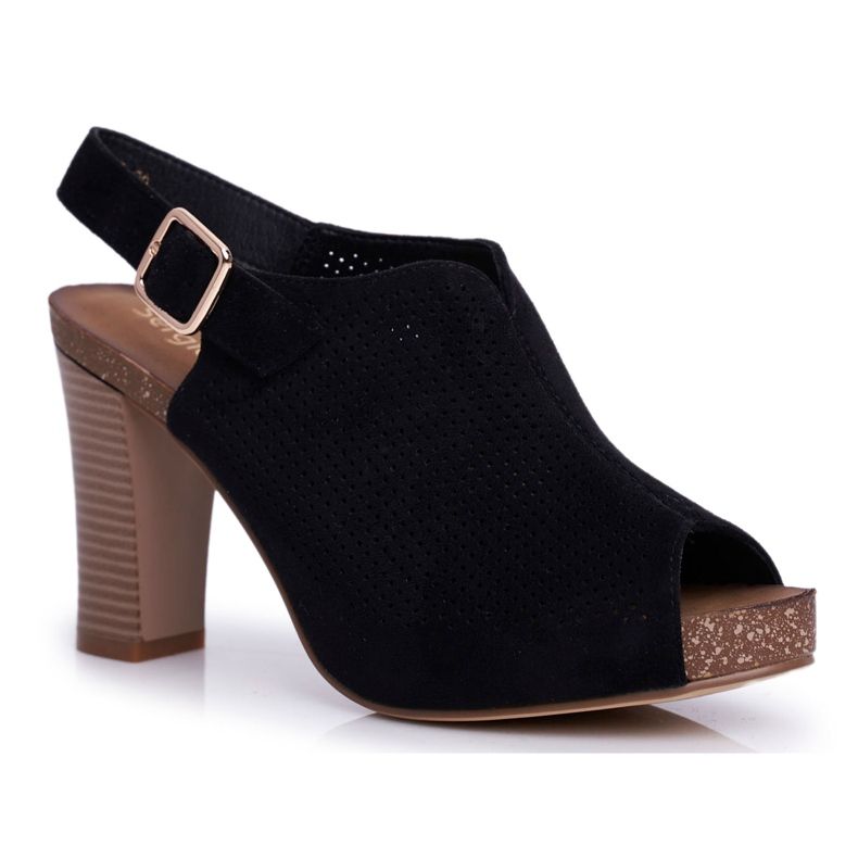 Kvinnors sandaler med hög klack Sergio Leone SK855 Svart Senillo