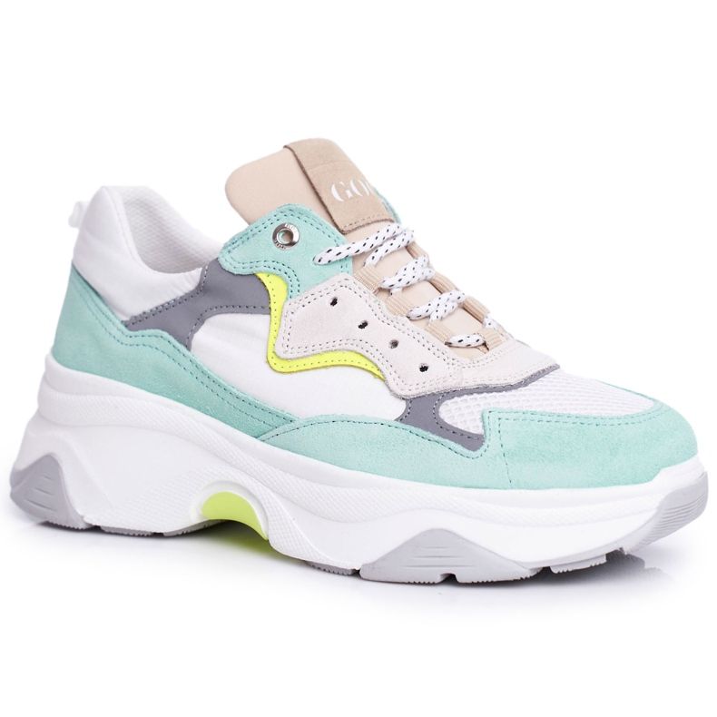 Kvinnors sportläderskor GOE Mint Vit FF2N3011 grön
