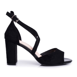 Kvinnors sandaler på högklackat Sergio Leone svart SK865