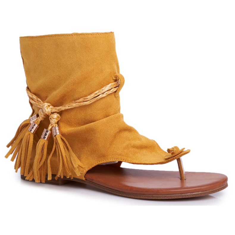 PS1 Kvinnors sandaler Flip-flops med skaft gul SL1011 Madrit