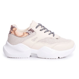PS1 Kvinnors sportskor Snakeskin Beige Giselle