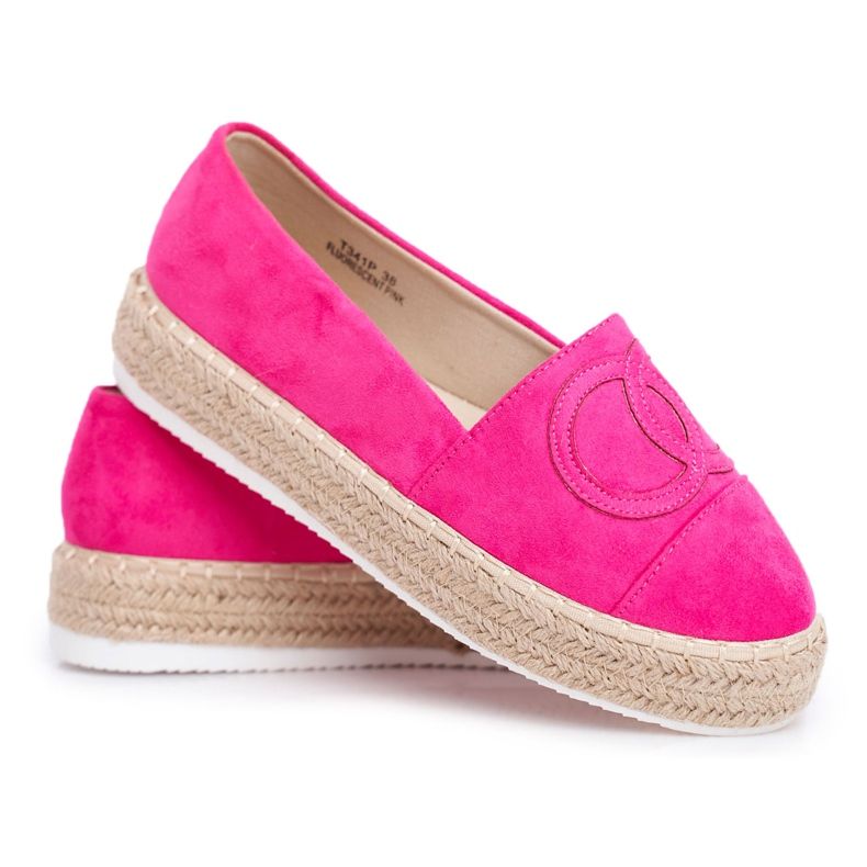 PS1 Dam Espadrilles tjockt linnesula Fuchsia Febi rosa
