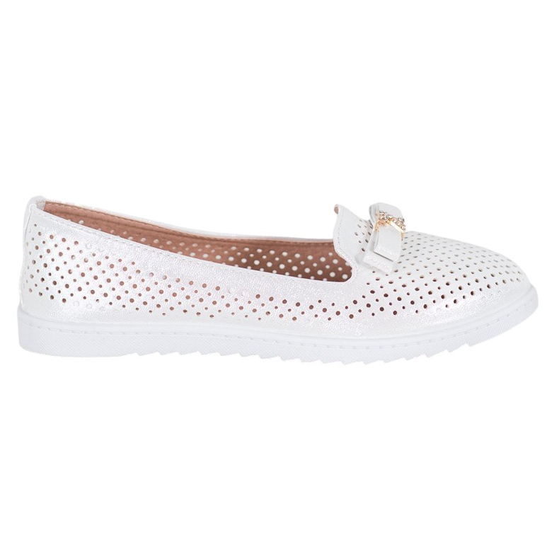 Weide Openwork Lords med prydnad vit