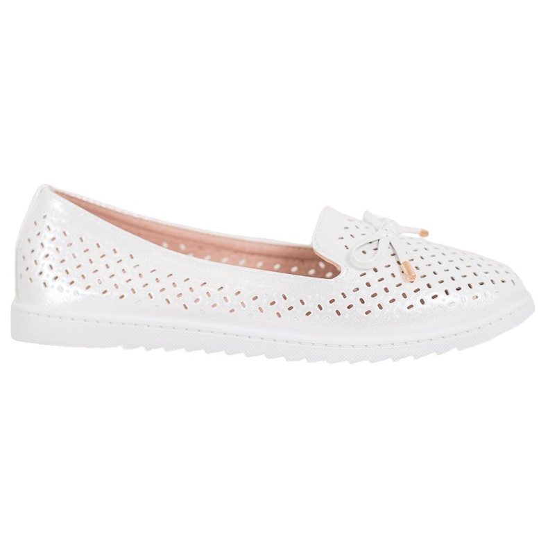 Weide Openwork loafers med glitter vit grå