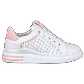 Weide Eco Leather Sneakers vit rosa