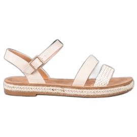 SHELOVET Flätade ekolädersandaler brun