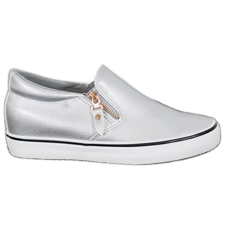 SHELOVET Grå slipons med dragkedja