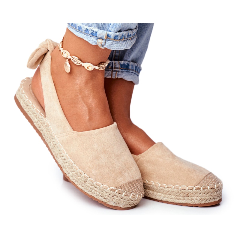 FRJ Kvinnors Espadrilles mocka Beige kontur