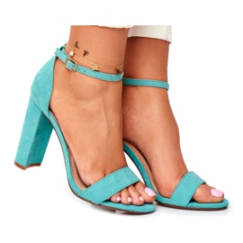 ADY Kvinnors sandaler på en klack mocka grön Anastasie