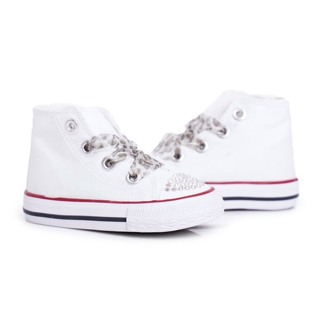 FRROCK Barns sneakers High White Rhinestones Le vit