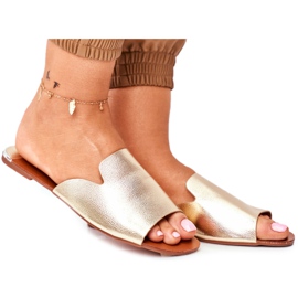 HAN Mimios tofflor för platta kvinnor gyllene