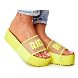 PS1 Dam Tofflor På Plattformen Gul Rich