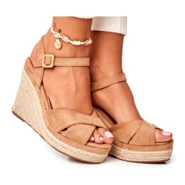 HAN Sandaler för kvinnor på kil Beige Sevilla