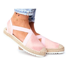 ADY Kvinnors espadriller med utskuret rosa motiv