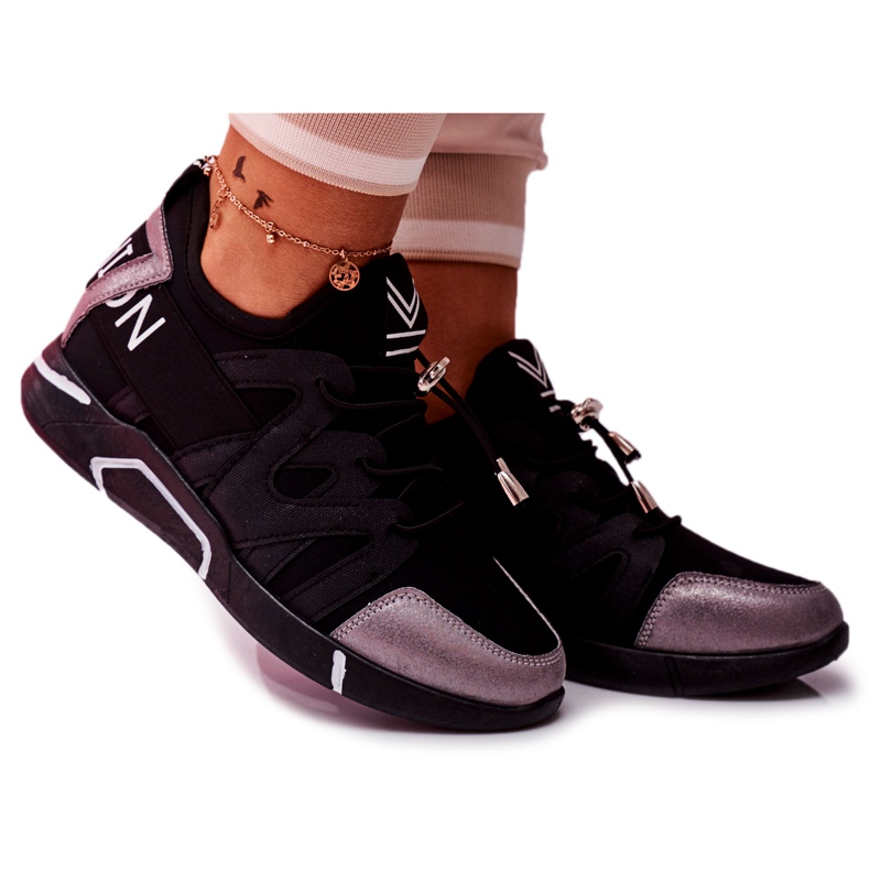 SEA Kvinnors sportskor med dragkedja och manschett Svartgrå Terfin