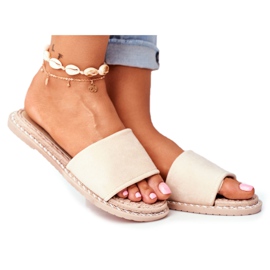 FRJ Kvinnors klassiska tofflor mocka Beige Look at Me