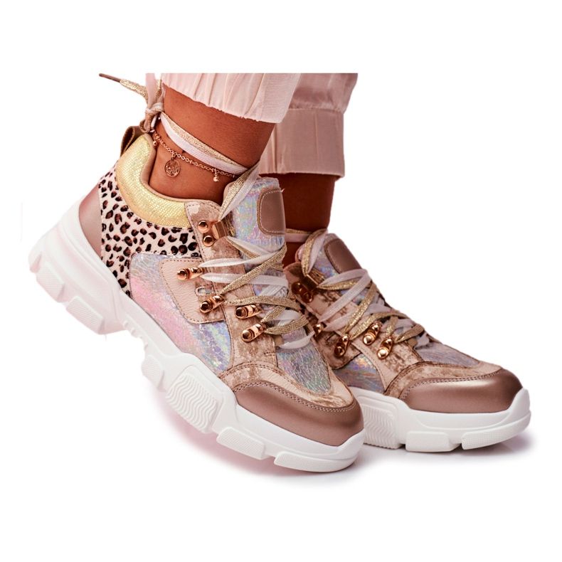 Moow Sport Damskor Sneakers Totally Crazy beige silver- mångfärgad