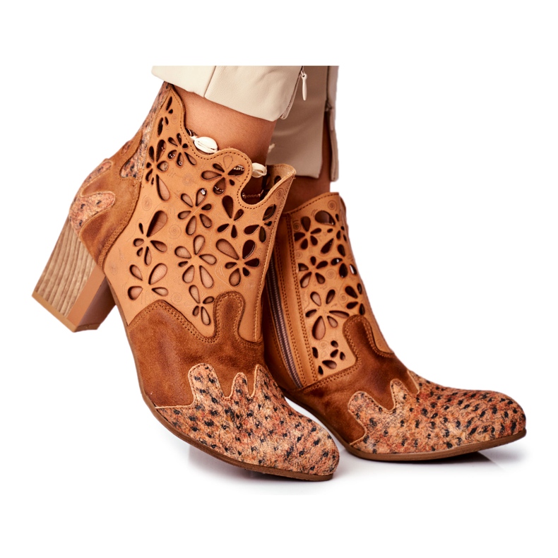 Damskor på högklackad Maciejka vårröd 04369-29 brun