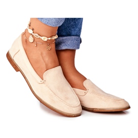 PS1 Kvinnors Brogues Slip On Mocka Beige Twinky