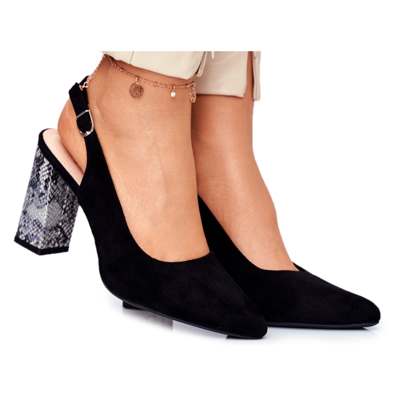 Dampumps med öppen häl Sergio Leone Black Snake PB218 svart