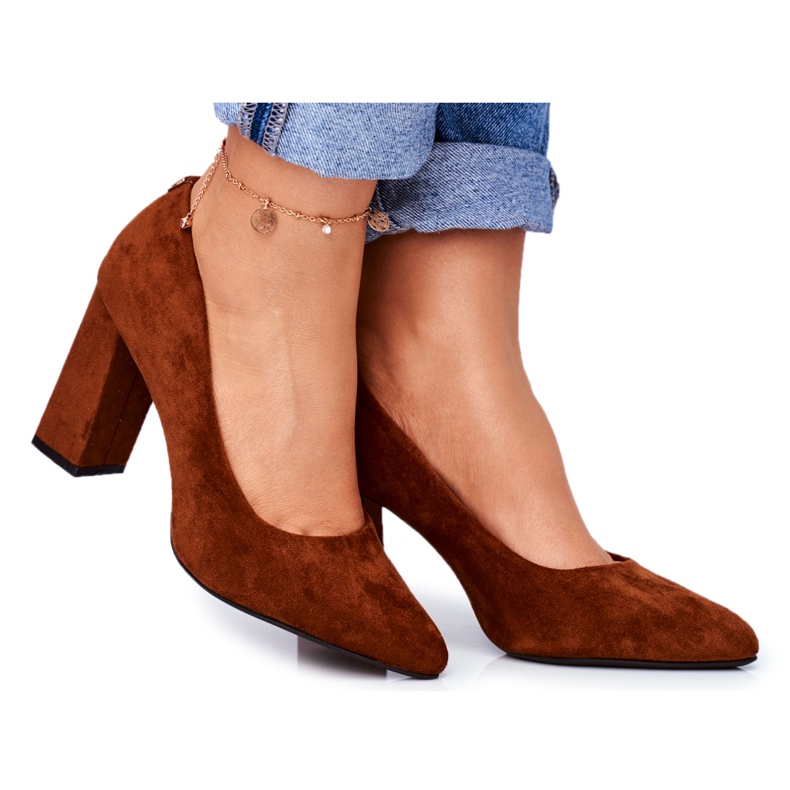 Dampumps på hälen Sergio Leone Camel PB216 brun