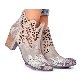 Damskor på högklackad Maciejka vårgrå 04369-13 beige