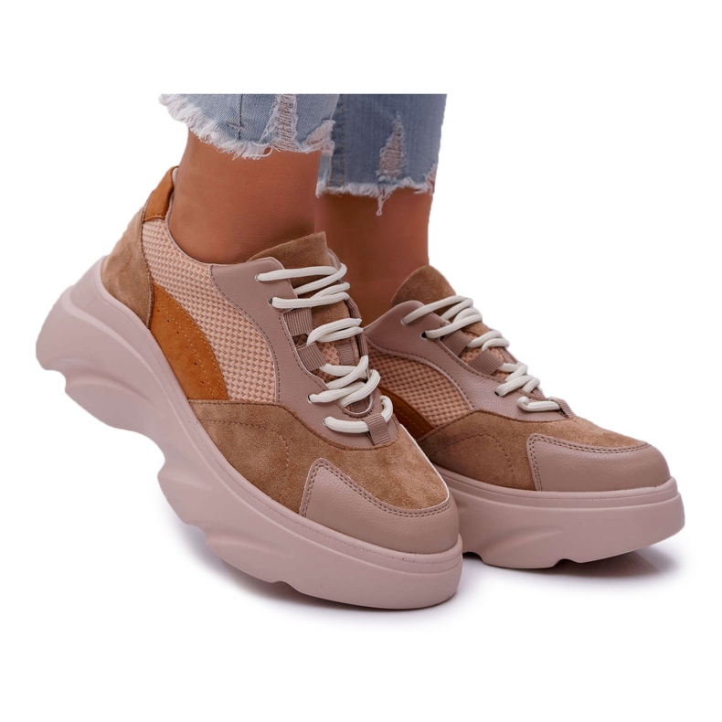 SEA Kvinnors sportskor Tjock sula Camel Cardamon brun