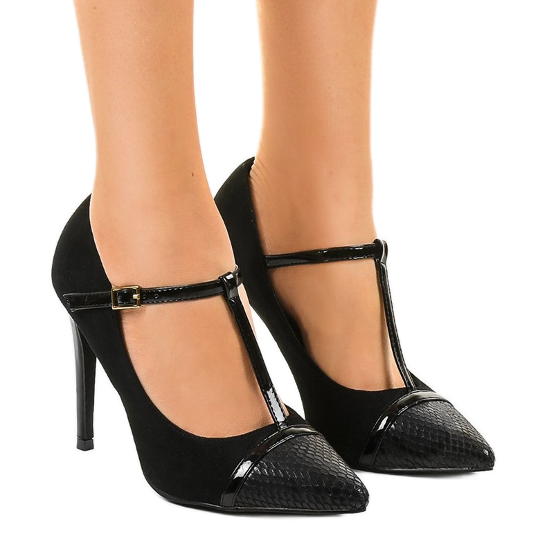 Svart mocka LEI-55 klackar