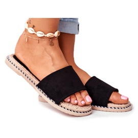 FRJ Klassiska damtofflor mocka svart Look At Me