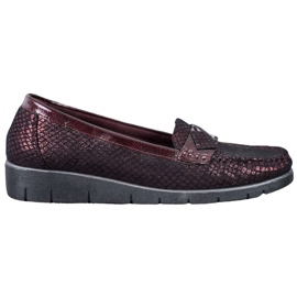 SHELOVET Textil loafers röd