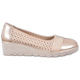 Comer Pumpar med Cubic Zirconia brun gul