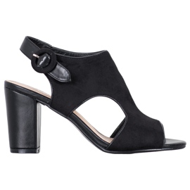 Weide Byggda sandaler med mocka svart