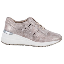 Filippo Wedge Sneakers i läder gul