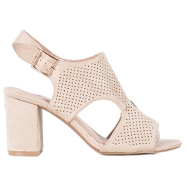 Small Swan Uppbyggda sandaler med öppet arbete brun