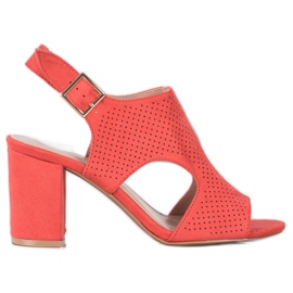 Small Swan Uppbyggda sandaler med öppet arbete orange