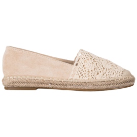 Small Swan Mocka Espadrilles med spets brun