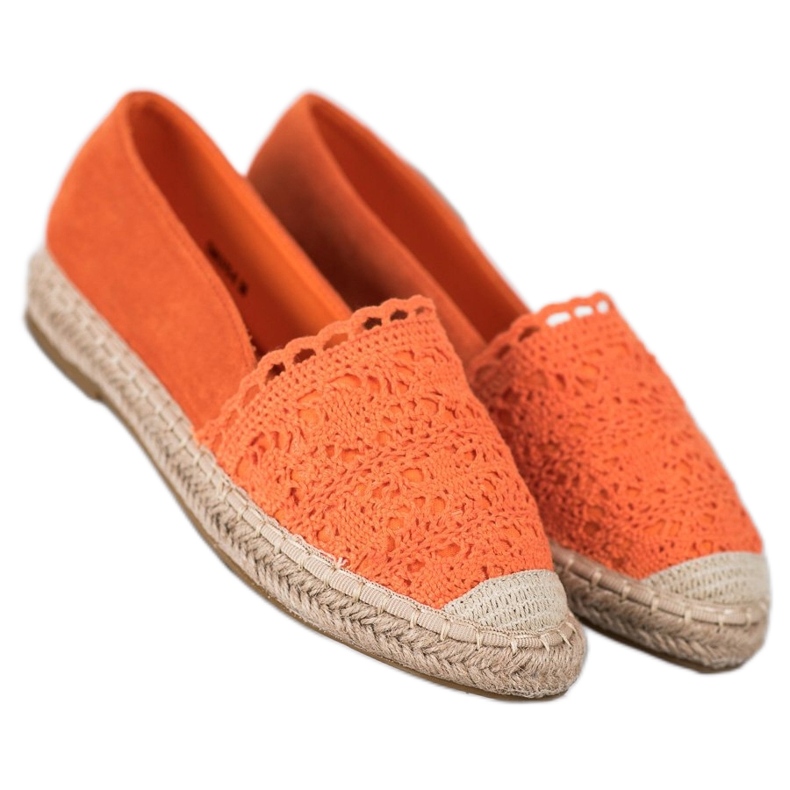 Small Swan Mocka espadrillor med spets orange