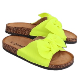 Neon CK108 tofflor på korksulan gul