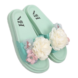 Mint tofflor på en hög sula PT-109 Mint grön