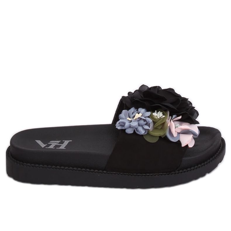 Svarta PT-109 Svart tofflor med hög sula mångfärgad