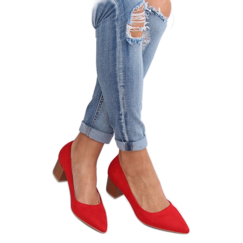 Pumpar med träklackar röda CL75P Röd