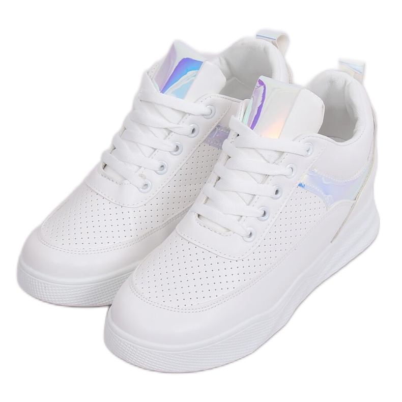 Vita sportskor kilklackar 85-429 VIT / SILVER