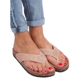 Rosa flip-flops på korksulan, rosa 7872-PL Pink