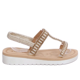 Kvinnors guldsandaler HD-128 guld gyllene