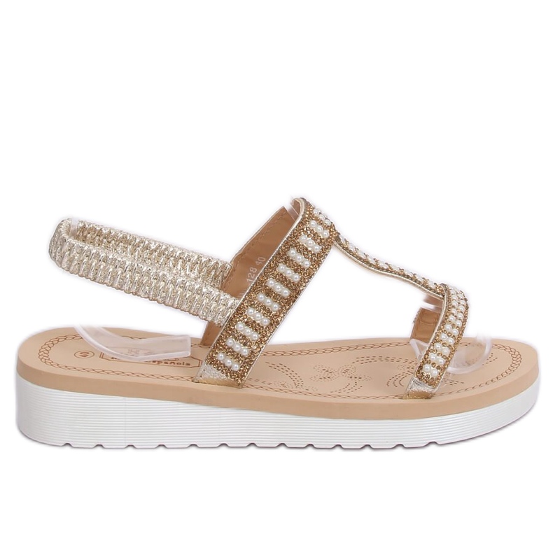 Kvinnors guldsandaler HD-128 guld gyllene