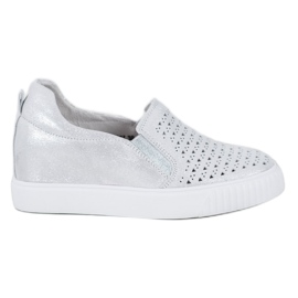 Filippo Läder Slipons på kilen grå