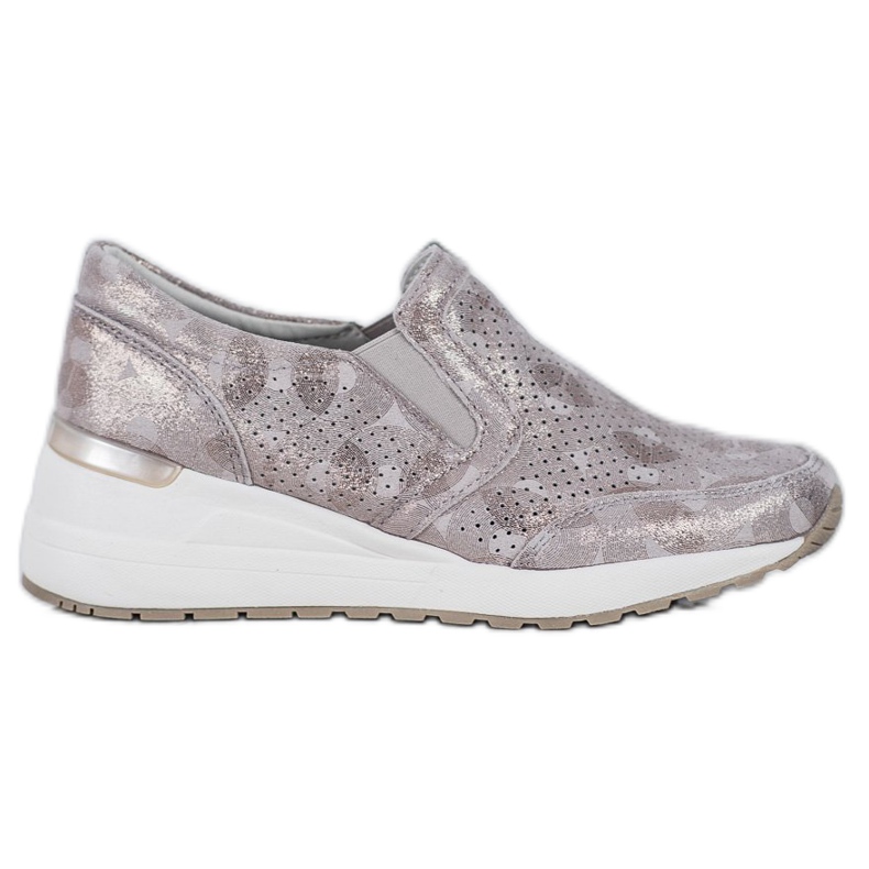Filippo Openwork läder slipons brun gul