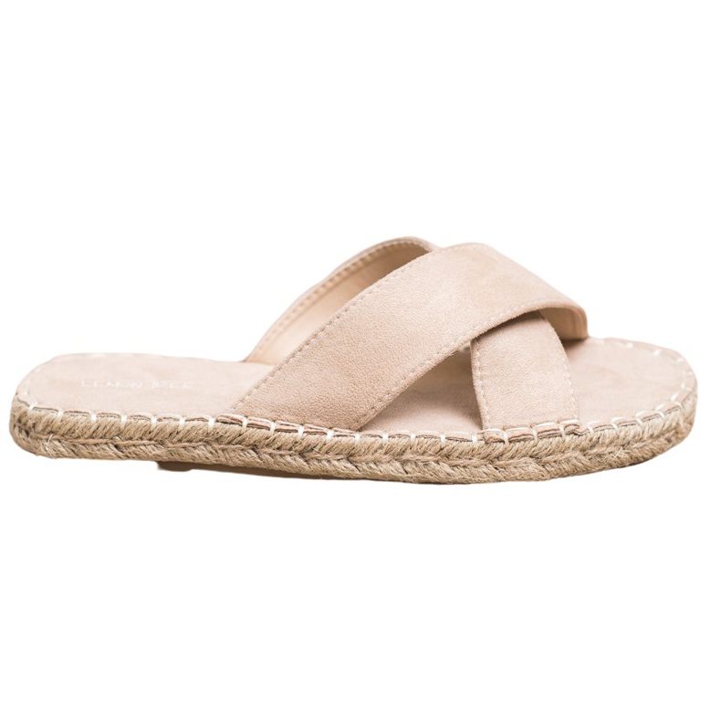 SHELOVET Bekväma mocka tofflor beige