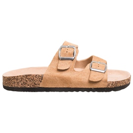 VINCEZA Tofflor Med Spänne brun